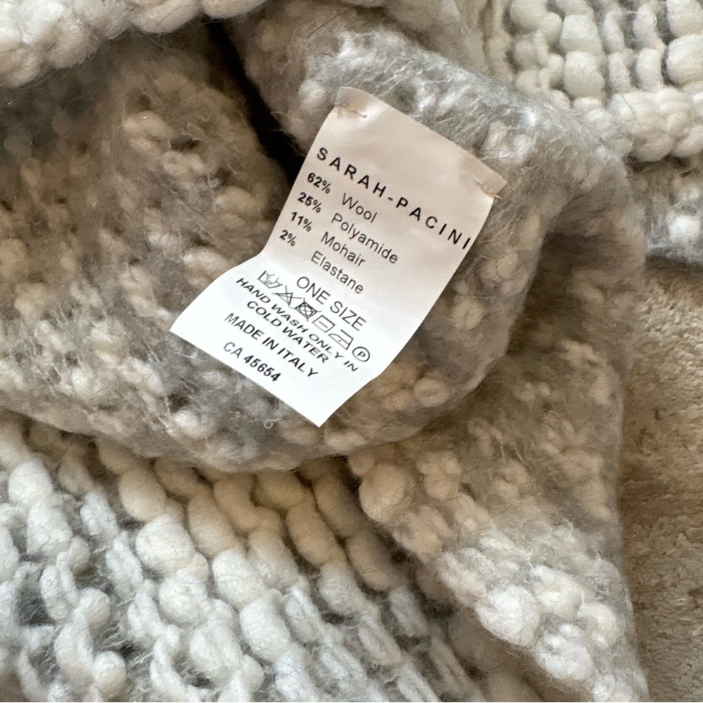Sarah Pacini ‘Chine Cardigan’ Textured Knit Wool Blend Vest One Size - Picture 10 of 11